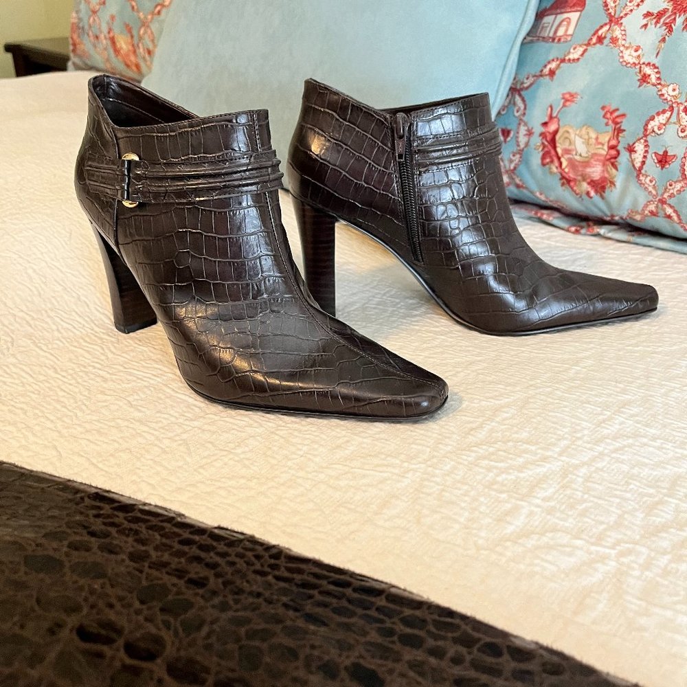 Nine West Faux Alligator Style Boots with Heels
